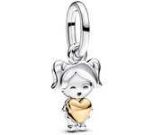 PANDORA Colgante con diseño de niña feliz, regalo de vitalidad para niño, con cuentas, regalo de cumpleaños para el Día de la Madre, niña 763601C00,Incluye Caja Original