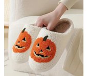 Zapatillas de algodón de calabaza para hombre y mujer, versión coreana de otoño e invierno, para parejas, hogar, interior, suela gruesa bonita, antideslizantes con dibujos animados