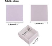 24 Pack 3 Size Black Gemstone Display Box Diamond Show Case Container with Clear Top Lids for Gems Coins Jewelry Packing