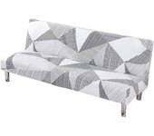 888 Fundas de Sofá Sin Brazos Todo Cubierto Protector de Sofa Cama Plegable, Universal Patrón Geométrico Antideslizante 3 Plazas Funda Sofa Elastica, 180-210 cm (Patrón de triángulo)