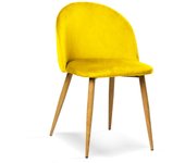 FURNITURE STYLE FS7003MOSTVEL MERCEDES Pack 4 Sillas de Comedor Terciopelo Color Amarillo