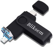 Bliksem Pendrive 3en1 64GB Tipo C Memoria Stick OTG 2.0 Para PC Y Móvil Caja Metálica USB Flash Drive Pen Drive OTG 64GB MOV