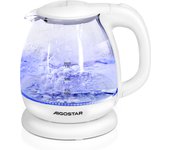 AIGOSTAR Hervidor de Agua Eléctrico - Vidrio de Borosilicato, Iluminación LED, Rápida Ebullición. Protección Contra La Ebullición en Seco. (1L, 2200W)