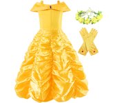 2024 Girls Belle Princess Dress Beauty and The Beast Prom Halloween Cosplay Costume Luxury Birthday Party Clothes Vestidos