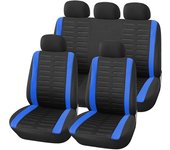Funda de asiento de coche Universal, funda de cojín de asiento interior de coche de 5 plazas de tela plana