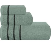 Juego de 3 toallas de Algodón ultrasuave, contiene Una Toalla de Baño de 28x55 pulgadas, Una Toalla de mano de 16x24 pulgadas y un papel de lavado de 12x12 pulgadas, ideal para uso diario,