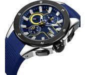 MEGIR Top Brand Men's Military Sport Chronograph Watches Waterproof Fashion Blue Silicone Strap Quartz Wristwatch Man Auto Date