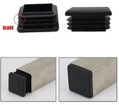 Tapones cuadrados de plástico negro Tapón de plástico cuadrado Tubo de tapa de extremo Silla Glide 10 piezas