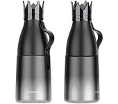 Frascos de vacío de acero inoxidable, tazas, taza térmica con corona bonita para café, leche, botella de agua potable para viaje, 240ML