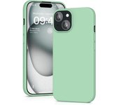 Funda de silicona para iPhone 15, suave al tacto, a prueba de golpes, a prueba de polvo, antideslizante, protección completa para el teléfono Apple iPhone 15 - Verde claro