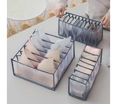 Organizador de cajones de ropa interior plegable y lavable, juego de 3 cajas de almacenamiento de malla, compartimentos de almacenamiento para cajones de armario, armario para ropa, sujetadores, calcetines, bragas.