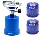 QBAK 0.600Mini hornillo de gas portátil con llama regulable Ideal para Cocinar en el camping