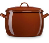 Briebe Terra Olla Abombada Cocina Inducción 20cm, Cazuela 5 L Tapa Acero Esmaltado, Fuego, Horno Vintage, , Marrón