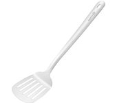 DESEOS Espatula ranurada | Espatula cocina | Utensilio cocina | 35cm | Acero inox | Resistente y duradero | Apto para lavavajillas