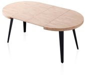 Mesa de comedor Berg extensible diseño redondo 76x100-140-180x100 cm Adec