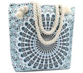 Bolso Mandala Asa De Cuerda - Azul Cielo