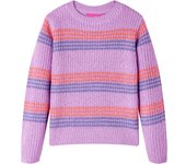 Jersey de punto infantil con rayas color lila y rosa 104 en tamaño 104 (3-4 años)/128 (7-8 años)/140 (9-10 años) y más