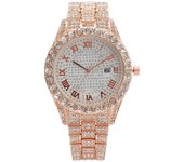 Reloj para mujer con estrellas, letras romanas, piedras brillantes, lleno de diamantes, un reloj de lujo y elegancia para la mujer