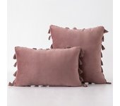 Black Cute Throw Pillow Covers with Handmade Tassels 30x50cm 45x45cm 50x50cm Velvet Solid Cushion Case for Couch Sofa Bedroom
