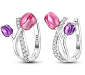 Hot Sale Fashion 925 Silver Earrings Sunflower Flower Four-Leaf Clover Island Spring Series Earrings Ladies Exquisite Birthday