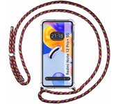 Funda Colgante Transparente para Xiaomi Redmi Note 12 Pro+ Plus 5G con Cordon Rosa / Dorado