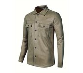 1Pc 2024 Spring and Autumn Casual Sports Men's Clothing Fleece Lapel Top Single-breasted Solid Color Slim-fit Jacket Jacket