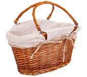 Cesta mimbre forrado 39x24x24/32h cm