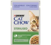 Cat Chow Esterilizado Cordero en Salsa Sobres para Gatos  Comida húmeda para gatos adultos esterilizados