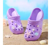 Starfish Seashell Clogs for Girls, Cute Shoes Accessories, Girls DIY Sandals Beach Decoration Outdoor Slippers