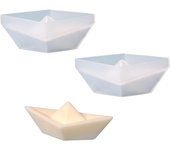 2 piezas de molde de vela de barco de papel, molde de silicona de barco de origami 3D, molde de jabón transparente, molde reutilizable, utilizado para jabón, fabricación de velas (30 * 86 mm)