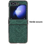 Retro Dargon PU Leather Case for Samsung Galaxy Z Flip 6 3 4 5 Flip6 ZFlip 5 Business Plating PC Hinge Protection Phone Cover