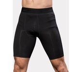 Pantalones cortos de compresión para hombre, Shorts elásticos de secado rápido para correr, Fitness, con bolsillo, talla grande, color negro, ajustados, para entrenamiento de gimnasio