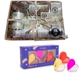 ADRI. Set de baño y mini perfumes. Regalo original para mujer - Cesta productos La Chinata para regalar y pack de 3 mini perfumes. (CESTA MEDIANA)