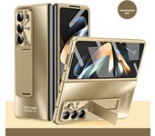 For Samsung Galaxy Z Fold 6 5 4 3 5G Case Plating Hinge with Pen 360 Full Screen Protector AG Matte Shockproof Kickstand Cover