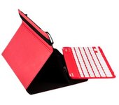 Funda universal gripcase silver ht para tablet 9 - 10pulgadas + teclado bluetooth rojo