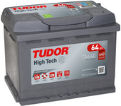Batería de coche Tudor TA640 High-Tech. 12V - 64Ah/640A (EN) Caja L2 – Energía Eficiente y Potencia de Arranque