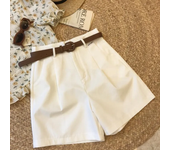 New Wide Leg Shorts for Women 2025 Summer Thin Cotton A Line Short Pants Office Lady Classic Loose Casual Zipper Women‘s Shorts