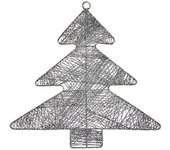 Adorno Navideño Plateado Árbol de Navidad 36,7 x 0,2 x 37,5 cm Metal Plástico