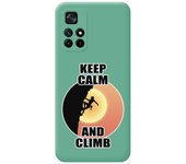 Funda Silicona Líquida Verde para Xiaomi Redmi Note 11s 5G diseño Mujer Escalada Dibujos