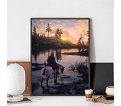 Game TV-Red-Dead-Redemption 2 Poster No Framed Kraft Club Bar Paper Vintage Poster Wall Art Painting Bedroom Study Stickers