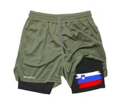 Patriotic Flag Graphic 2 in 1 Shorts for Men Gym Workout Running Shorts Athletic Breathable Shorts with Phone Pocket Towel Loop