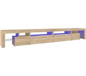 vidaXL Mueble de TV con luces LED 290x36,5x40 cm, Mueble de Salon, Mueble TV, Mueble TV salon, Mesa de TV, Mueble tele