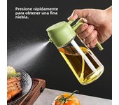 1pc Portable Oil Sprayer and Dispenser 2-in-1, 15.89oz Plastic Kitchen tools for Cooking, BBQ, Air Fryer, Baking, Salad.
