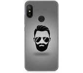 Tumundosmartphone Funda Gel Tpu para Xiaomi Redmi 6 Pro / Mi A2 Lite Diseño Barba Dibujos