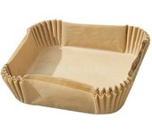 Algon - Base papel Airfryer cuadrado 24cm, Set 20 unidades - Antigrasa, Resistente al calor, Reutilizable - Para alimentos