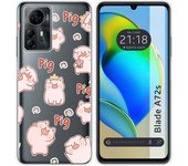 Funda Silicona para Zte Blade A72s diseño Cerdos Dibujos