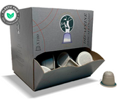 PETANQUE CAFE Cápsulas de café El Arrimador Descafeinado, caja 100 uds. Cápsulas de café Compostables compatibles con Nespresso.  ¡Un café con mucho juego! Cápsulas de café Petanque Café Descafeinado ARABICA y ROBUSTA