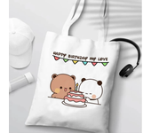 Bubu Dudu Anime Tote Bag Foldable Shopping Bag Tote Bag Aesthetic Fashion Canvas Reusable Shopping Bag Female