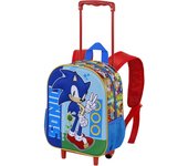 Mochila 3D Sonic Pequeña, con Ruedas, Trolley 3D Sonic, Licencia 100% Oficial, 30 x 25 x 10 cm, Karactermania - Kiglam