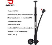 Bolany Bike Fork Air Pump 300psi Portable High-pressure  Gauge Rear Suspension Shock Absorber Mountain Bicycle accessories